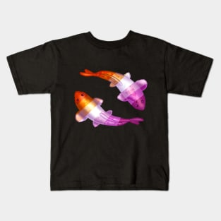 WLW Lesbian LGBTQ Koi Fish Kids T-Shirt